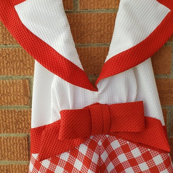 Vintage Red Checkered Maxi Dress - Picture 2 of 6